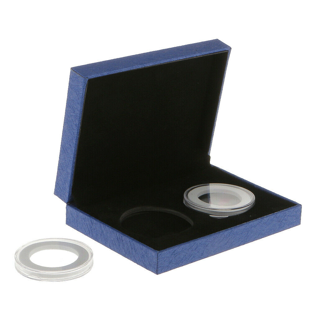 2x Collectibles 1/2 Holes Commemorative Coins Storage Display Case Gift Box