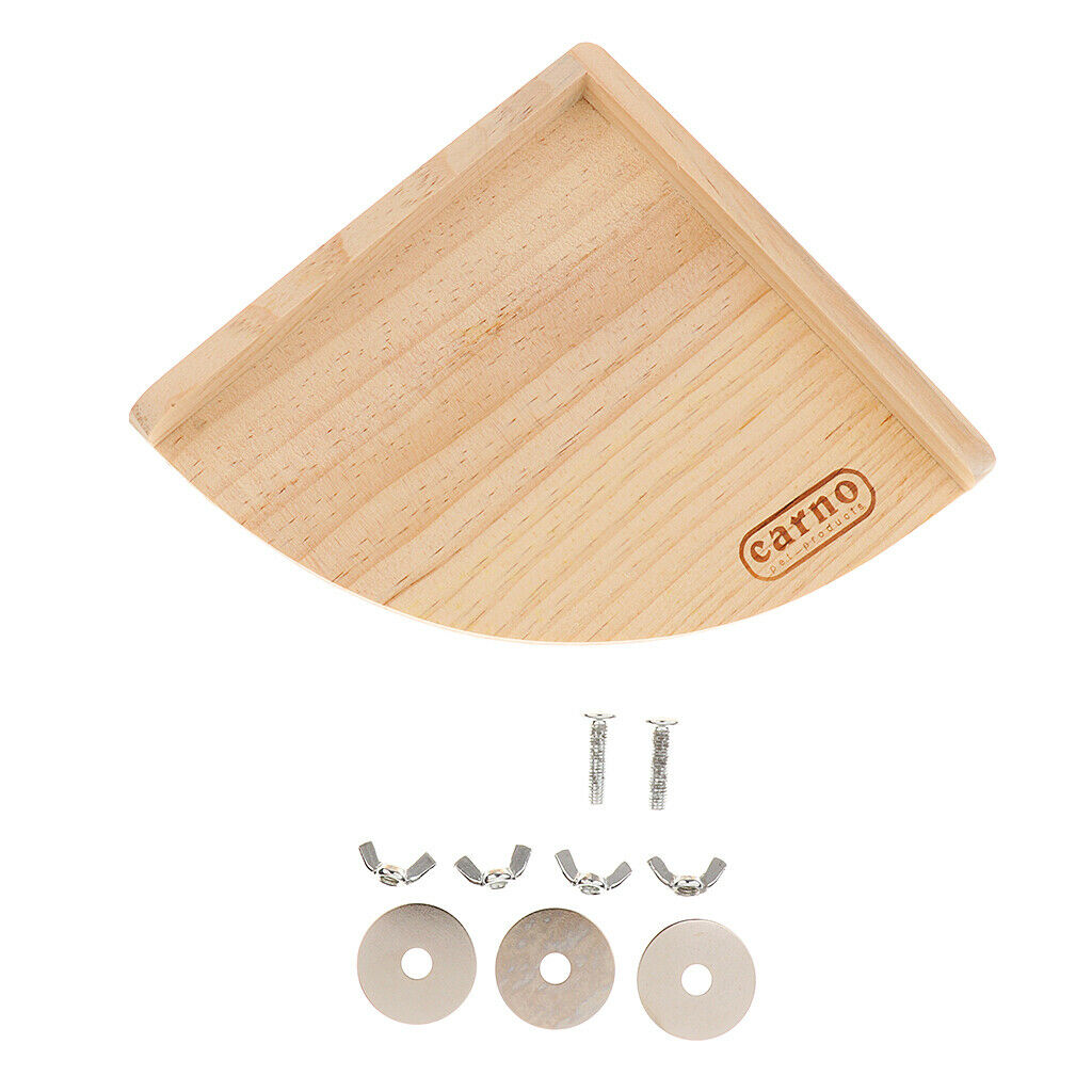 Fan-shape Wooden Platform Stand Perch for Hamster Small Animal Bird Cage