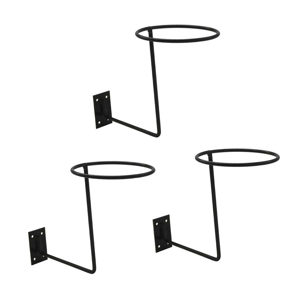 3 Pieces Heavy Duty Metal Helmet Holder Cowboy Hat Rack Stand Hanger Black