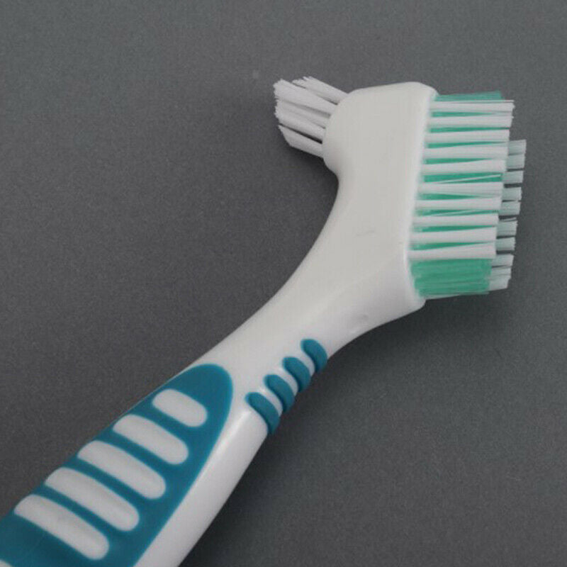 Denture Cleaning Brush Bristles & Ergonomic Rubber Handle Multi-LayeredA KX