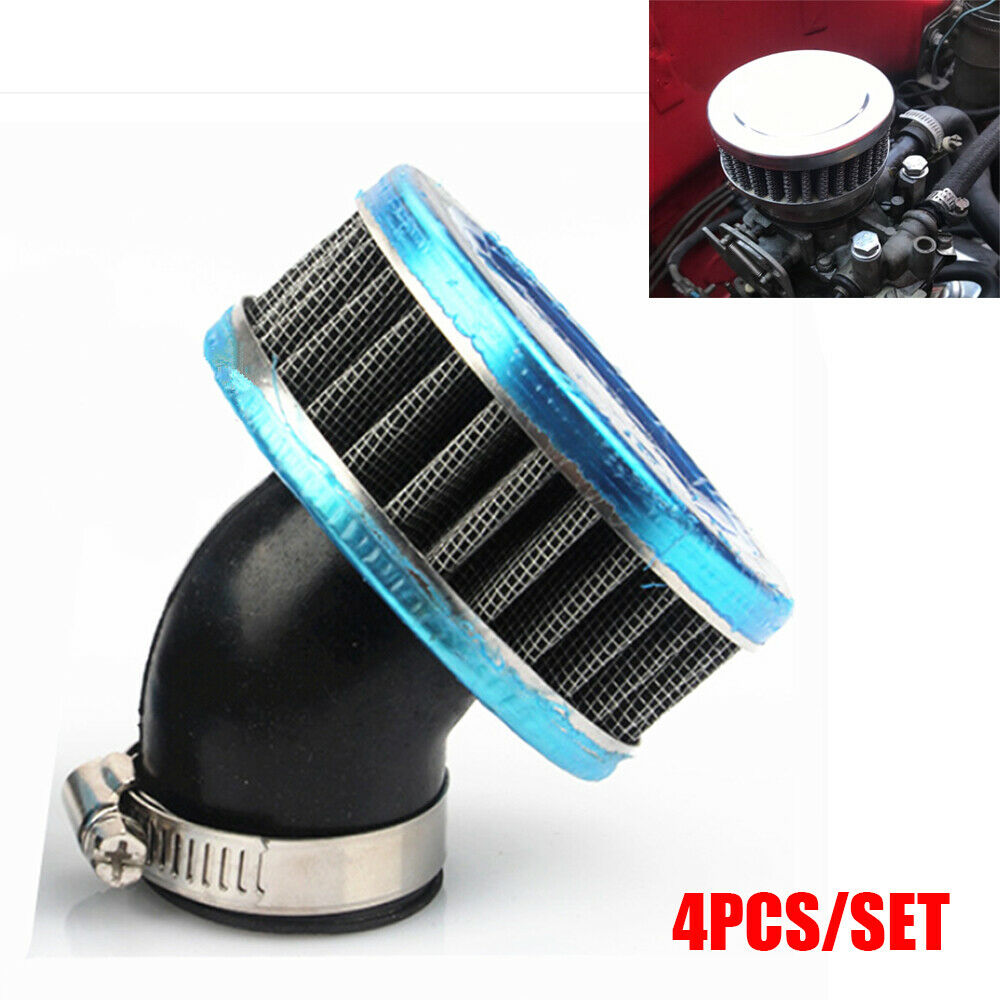 4x 50mm Motorcycle ATV Scooter Air Intake Filter Cleaner + Clamp Stainless Steel