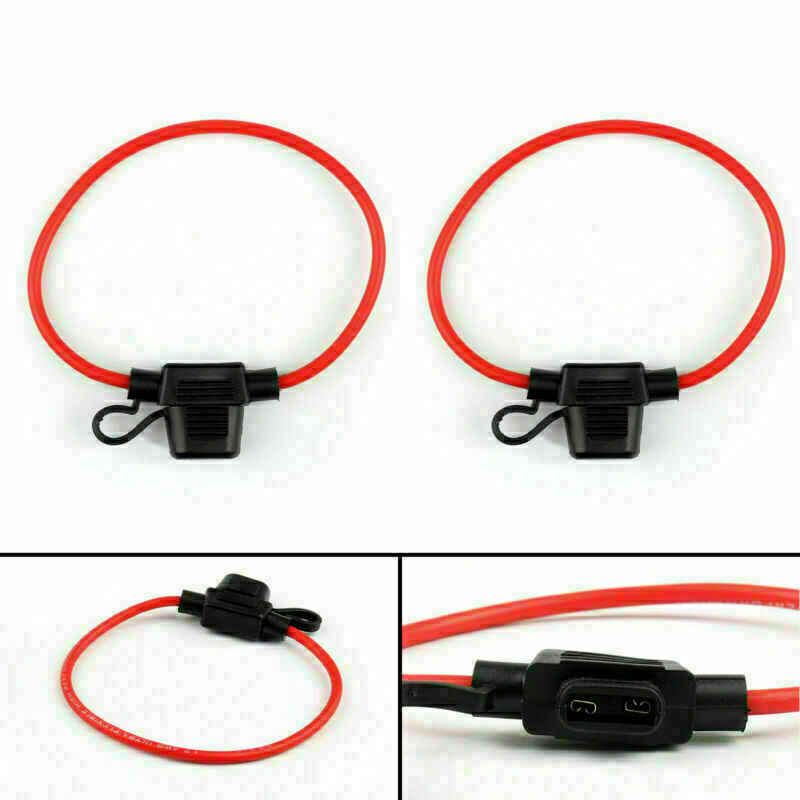 8X Medium Blade Fuse Holder ATC ATO Waterproof 16AWG In-Line Wire For Car BS5 CN