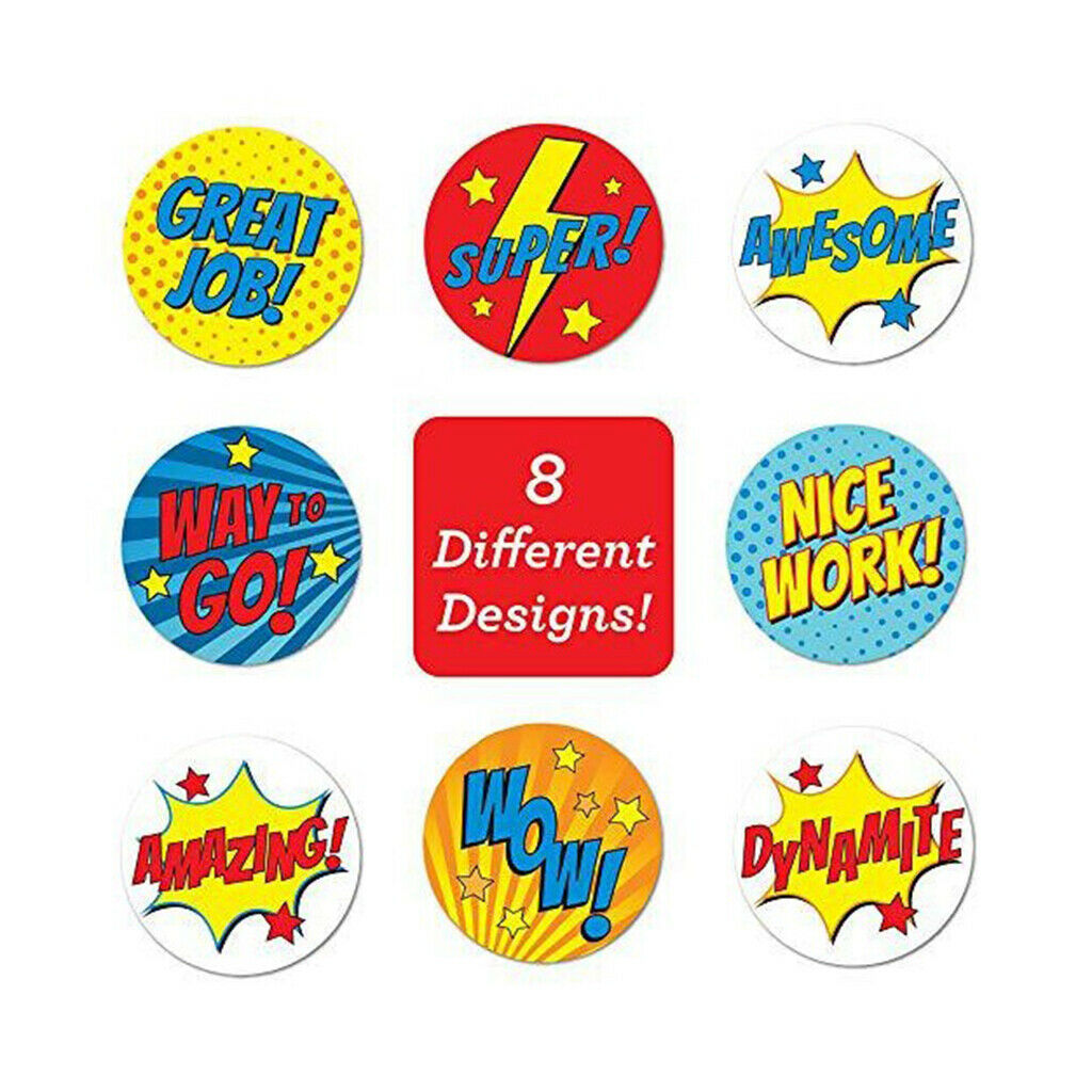 500x Round 25mm Reward Stickers For Kids-Scrapbook Embellishment -Teacher Praise