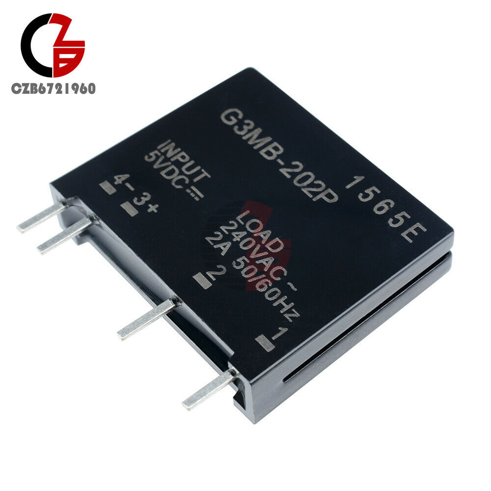 2PCS G3MB-202P DC-AC PCB SSR In DC 5V to Out AC 240V 2A Solid State Relay Module