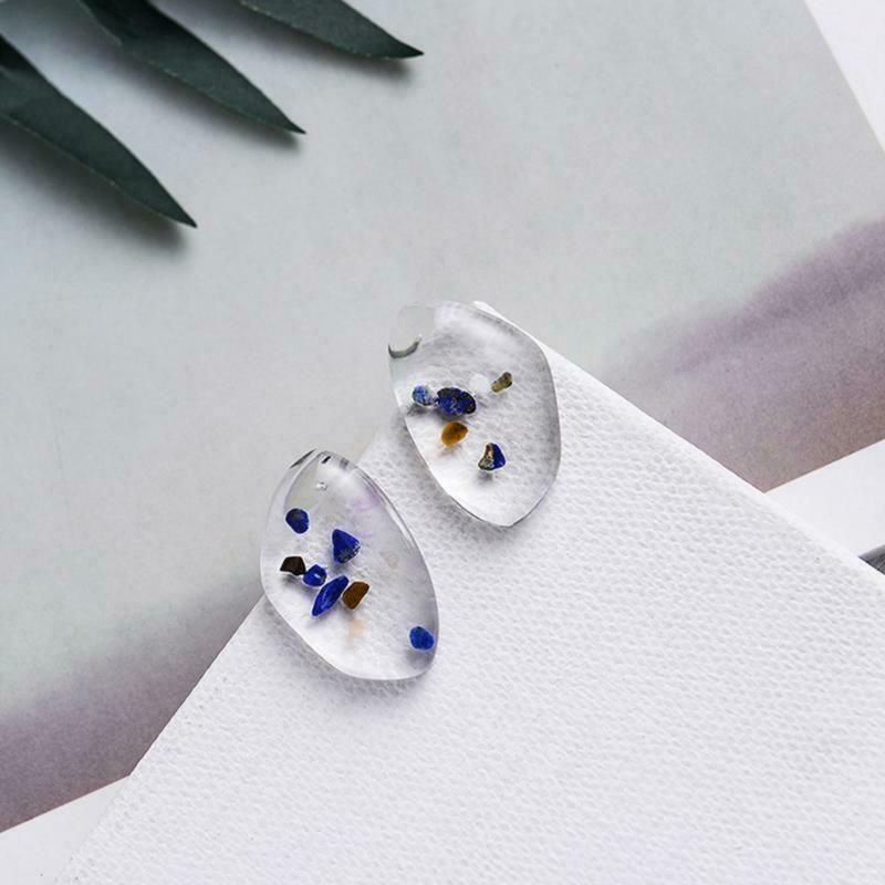 Asymmetric Transparent Acrylic Stone Earrings Bohemian Style Fashion Personal DF