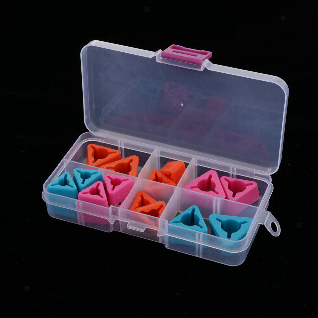 18pcs Triangle Knitting Needles Stoppers With Storage Case Knitting Supplies