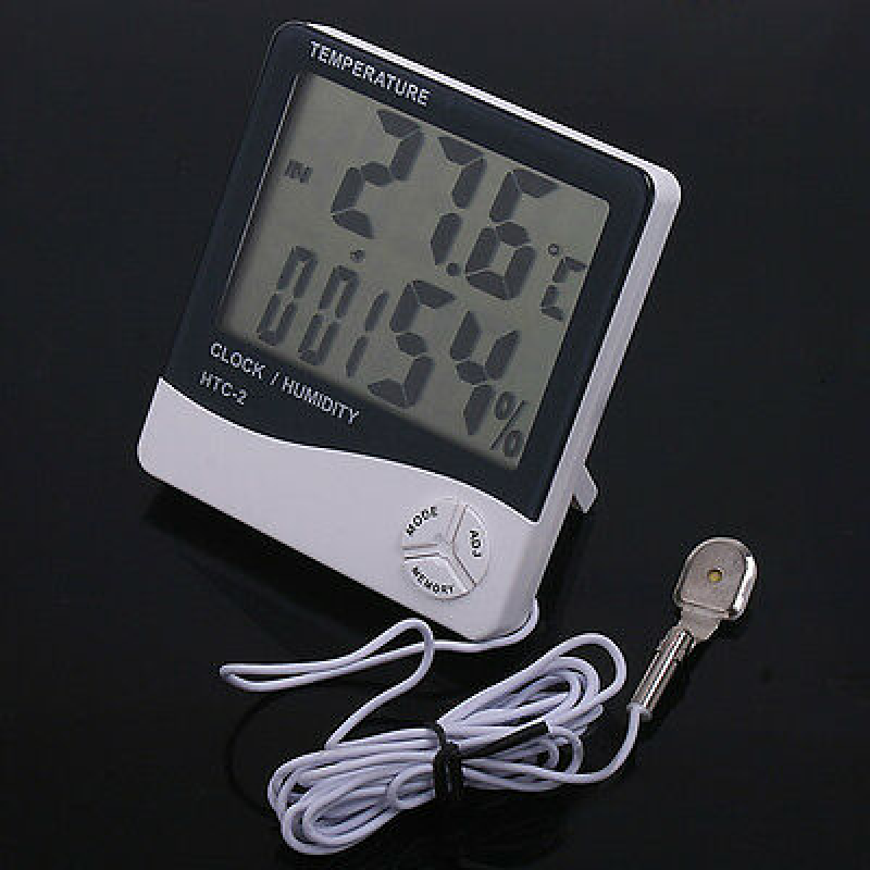 Htc-2 New Lcd Digital Electronic Thermometer Dual Thermo-Hygrometer Clock