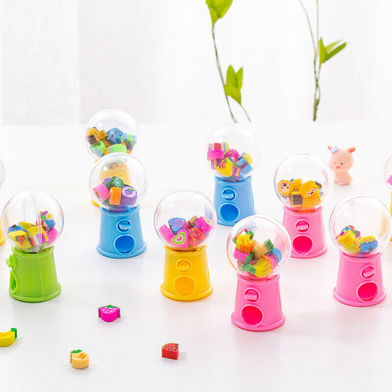 1X(Creative Mini Fruit Gashapon Eraser Machine Eraser Dispenser Kids Stationar5)