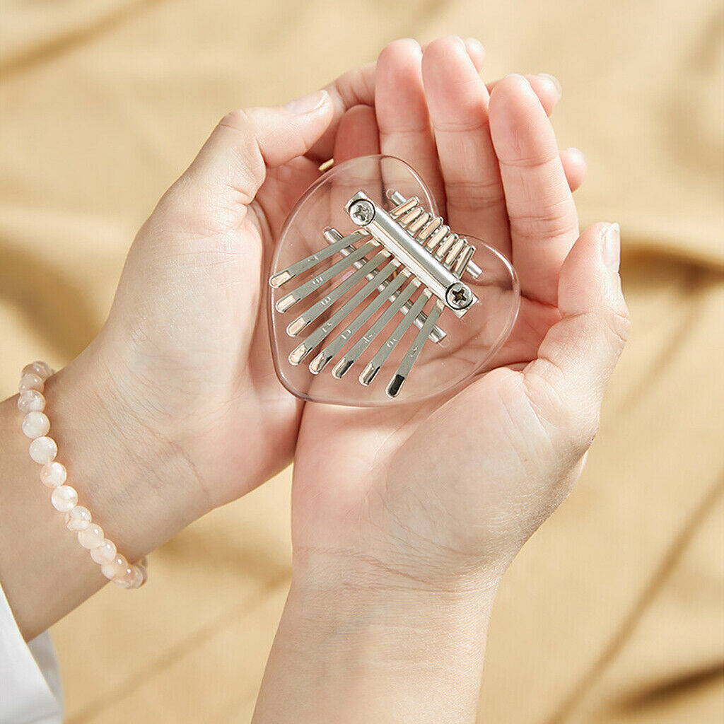 Portable 8 Key Mini Kalimba Acrylic Clear Finger Mbira Thumb Piano Gift