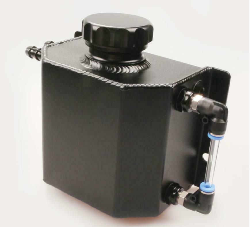 1L Black Aluminum Radiator Coolant Overflow Bottle Recovery Water Tank Reservoir