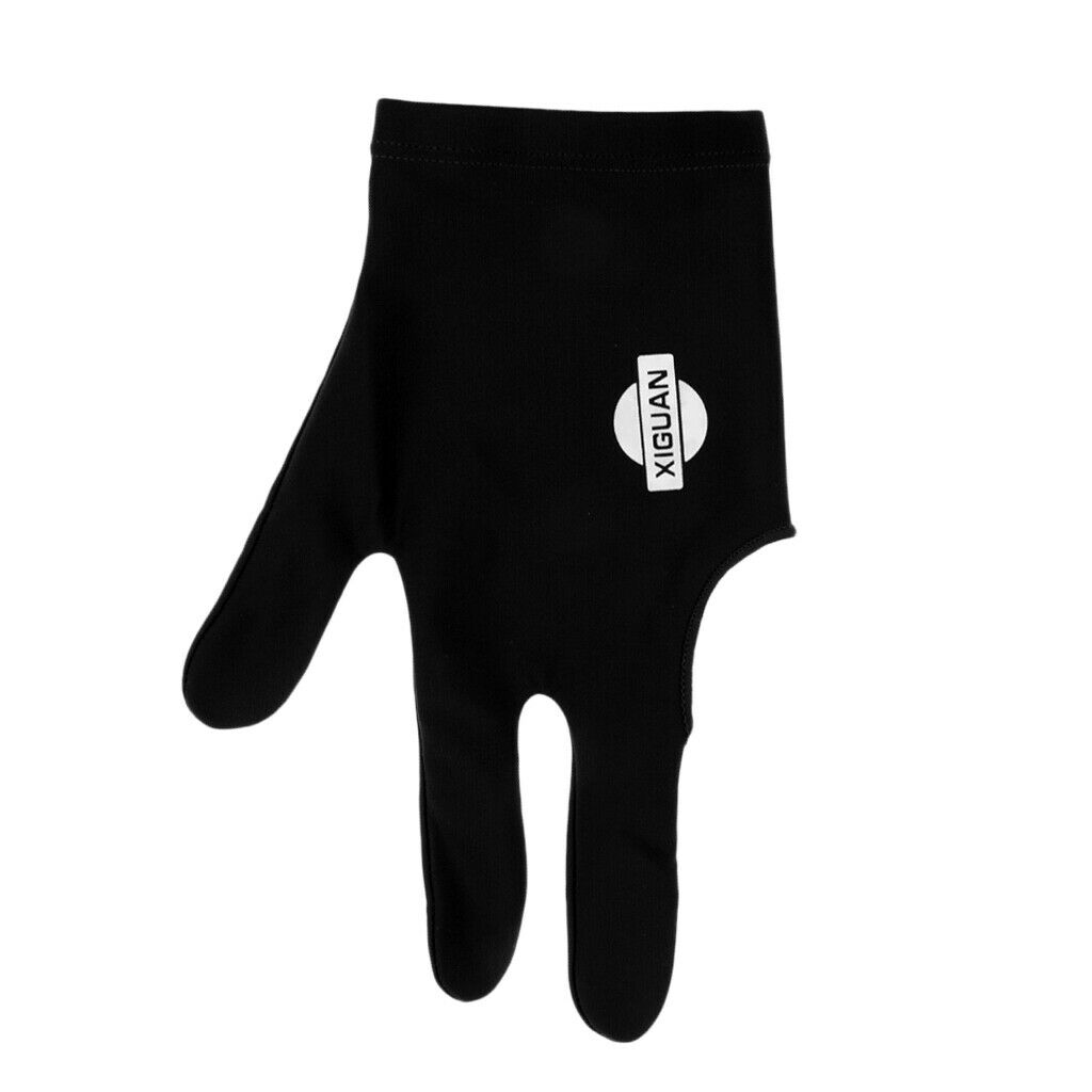 Spandex Snooker Billiard Pool Cue Glove Left Hand 3 Finger Accessory Black