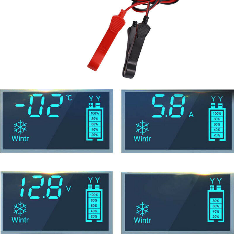 Car Battery Charger 12V 6A LCD Intelligent Automatic Motorcycle Pulse Lawn Mower