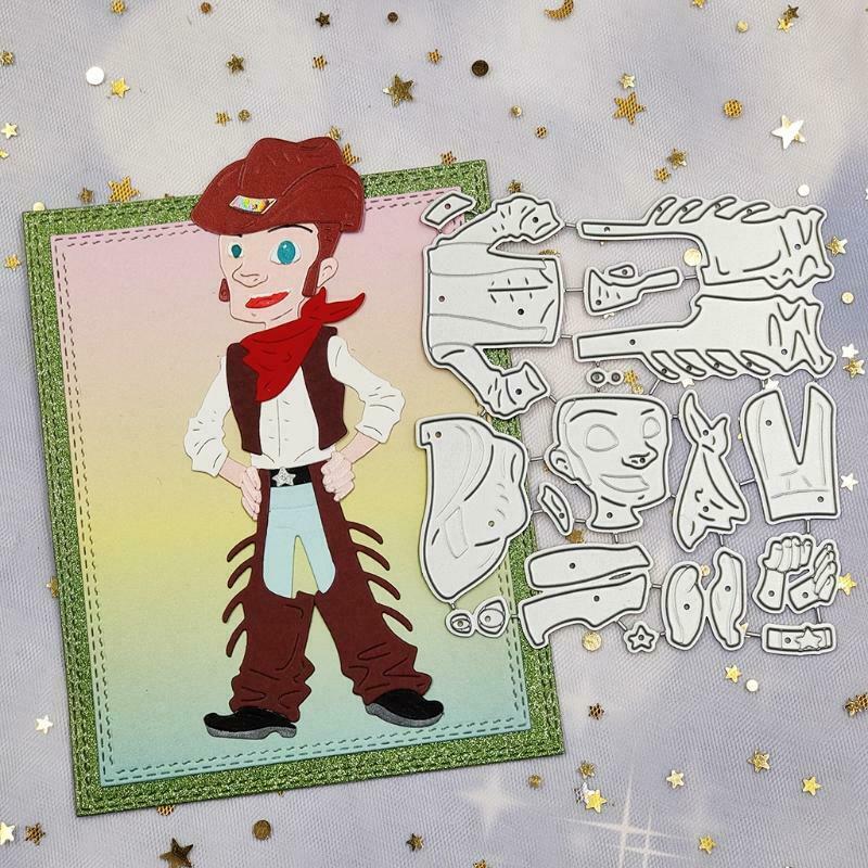 Cartoon Cowboy Carbon Steel Cutting Dies DIY Scrapbooking Photo Album Embossing