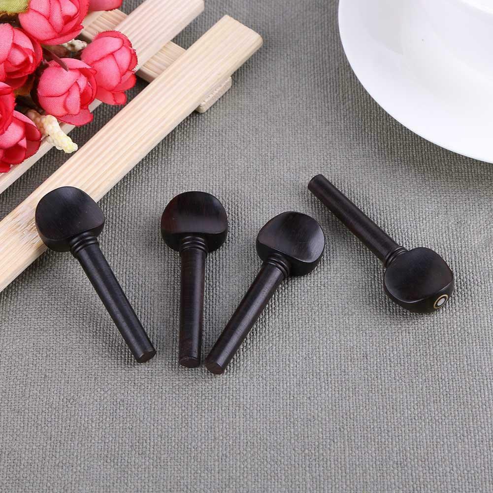 4pcs 4/4 Size Violin Tuning Pegs Ebony Violin Peg Musical Instrument Part Kit