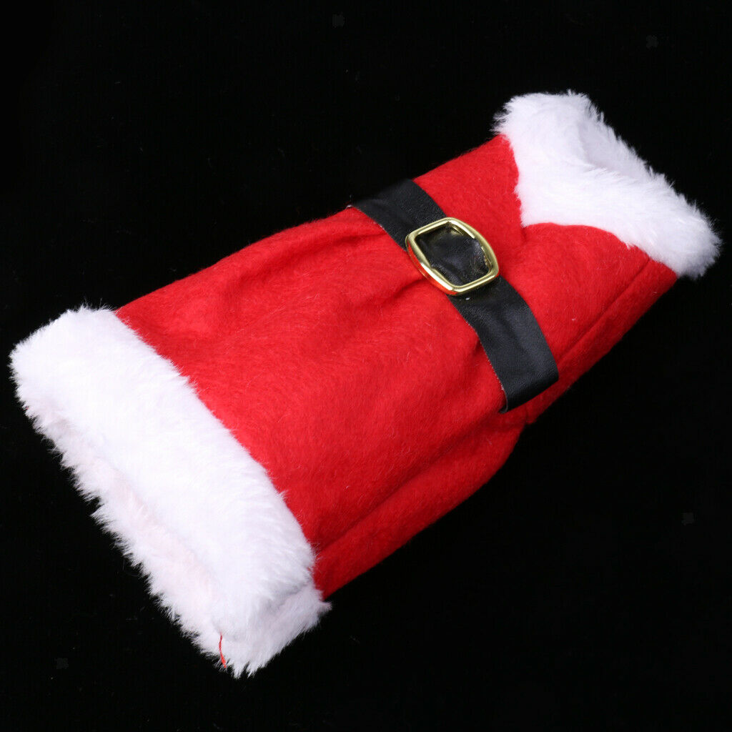 Red Christmas Dress Wine Bottle Cover Gift Wrapping Bag Table Ornament 18 cm
