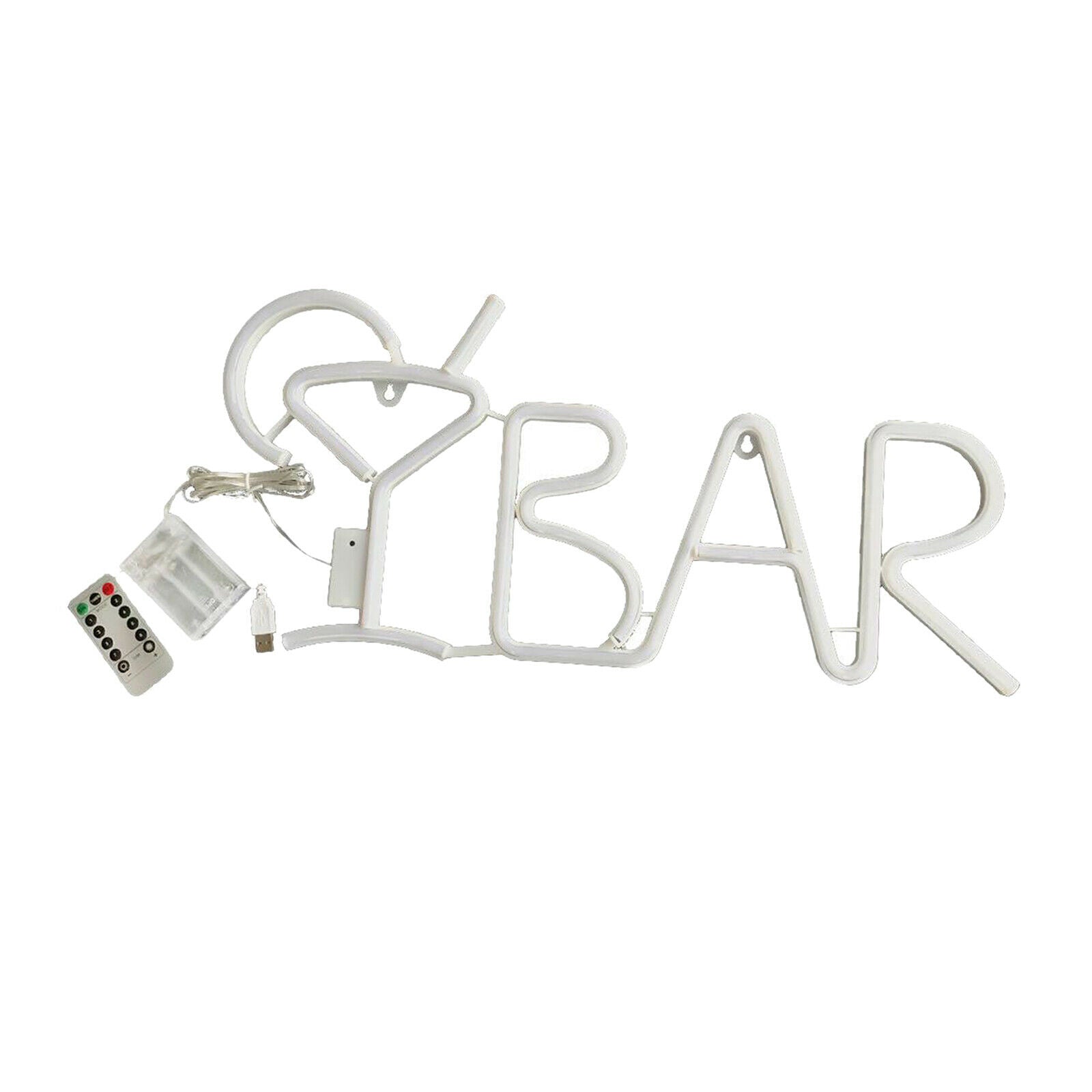 USB/Battery BAR LED Neon Light Signs Wall Lamp Party Home Decor White