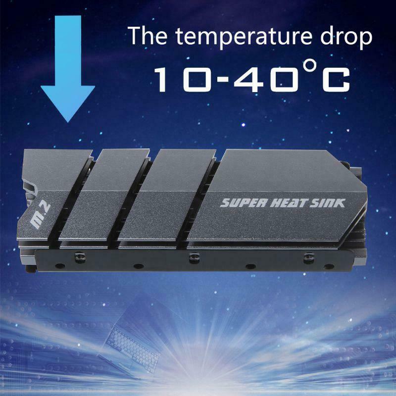1Set M.2 SSD NVMe NGFF Heat Sink Aluminum Heatsink with Thermal Pad for M2 2280