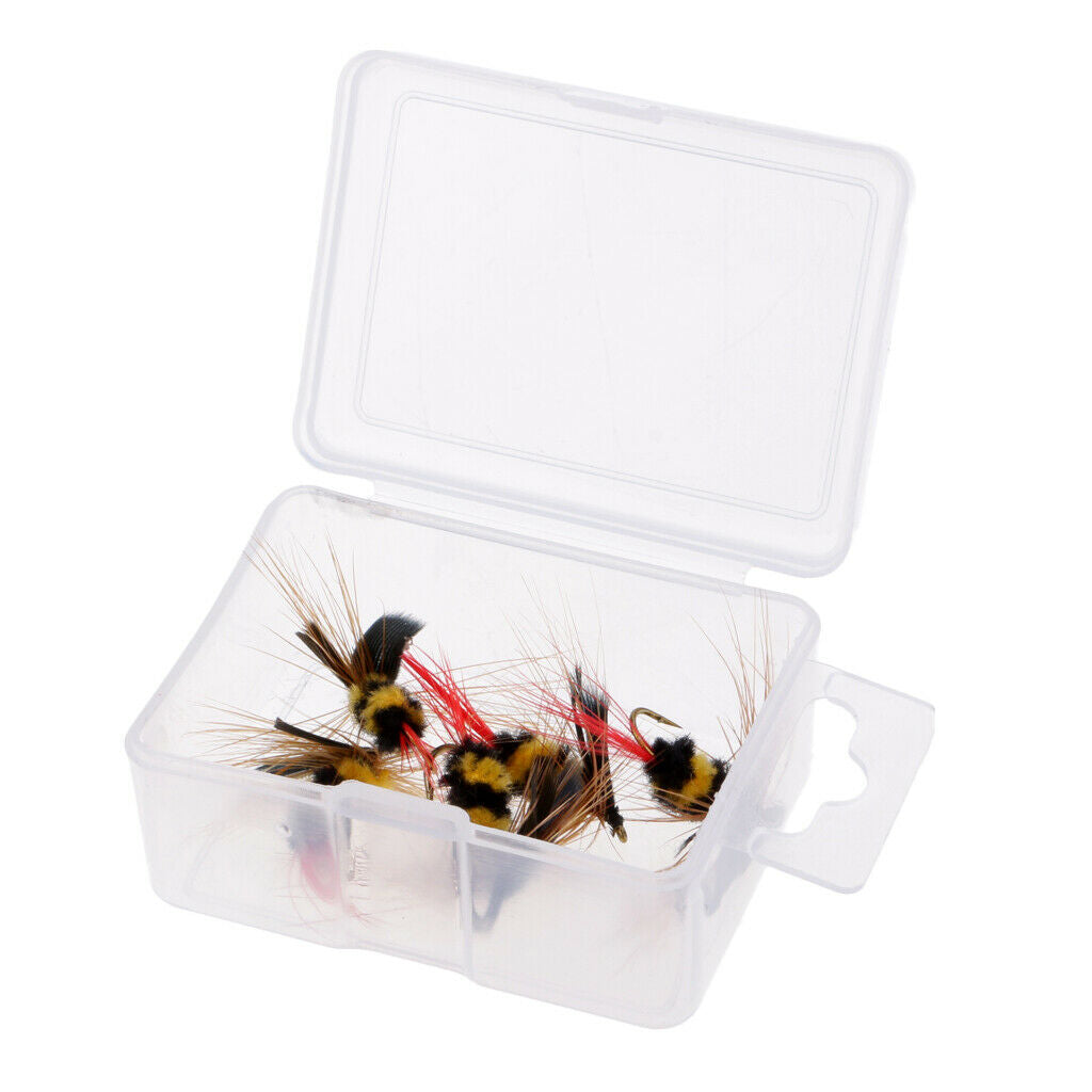 5Pcs Black and Yellow Foam Bee Nymph Trout Flies Fly Fishing Lures Set