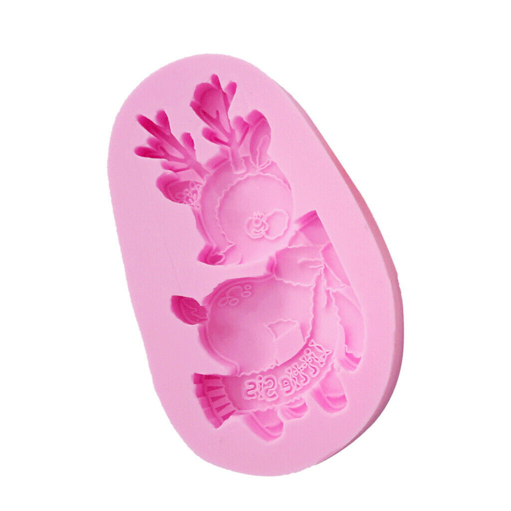 Christmas Deer Silicone Mould Fondant Cake Mold DIY Baking Tool Party Decor