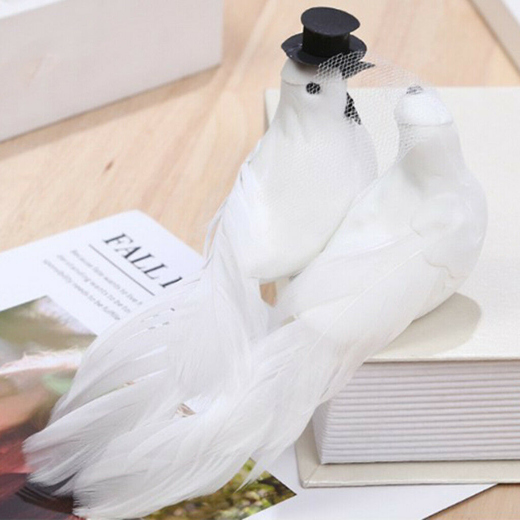 12pack White Dove Pigeon Clip Modeling Ornaments Home Crafts 5.9x3.1x2.8inch
