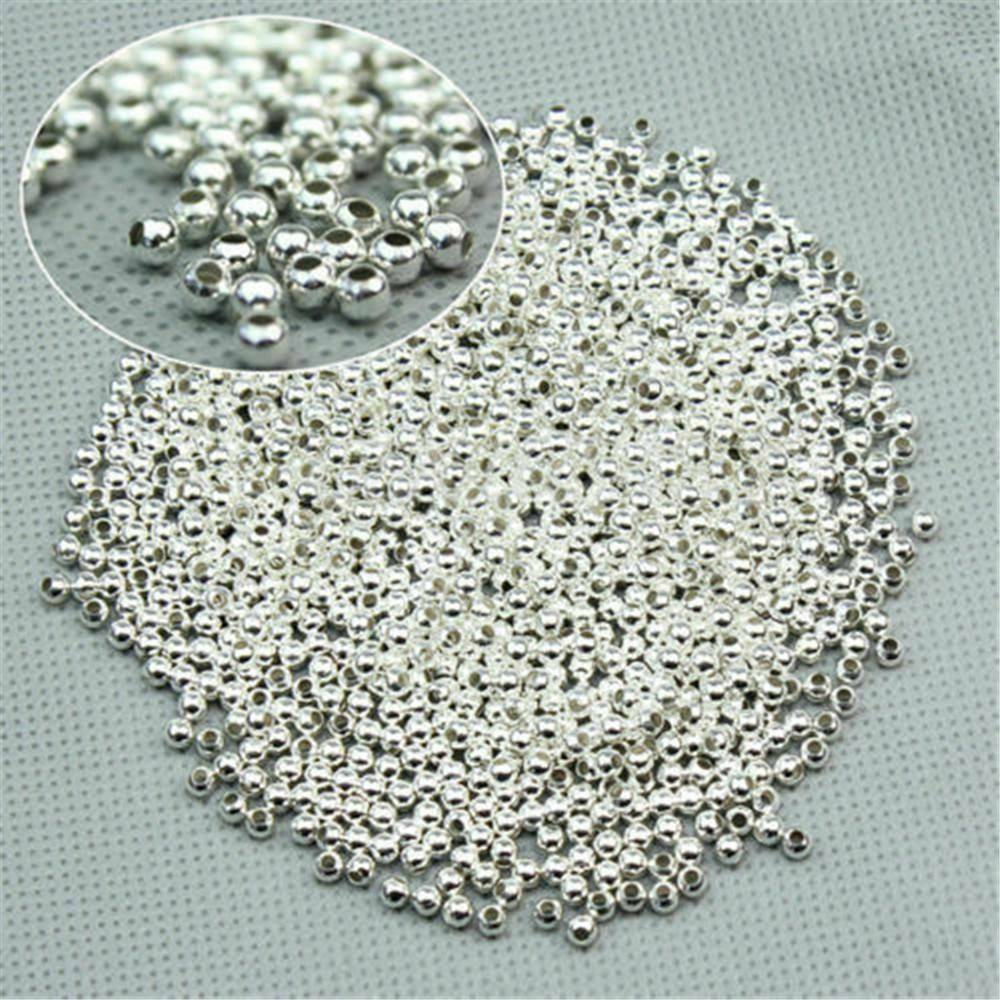 100pcs  Round Ball Beads DIY for Jewelry Making Findings~