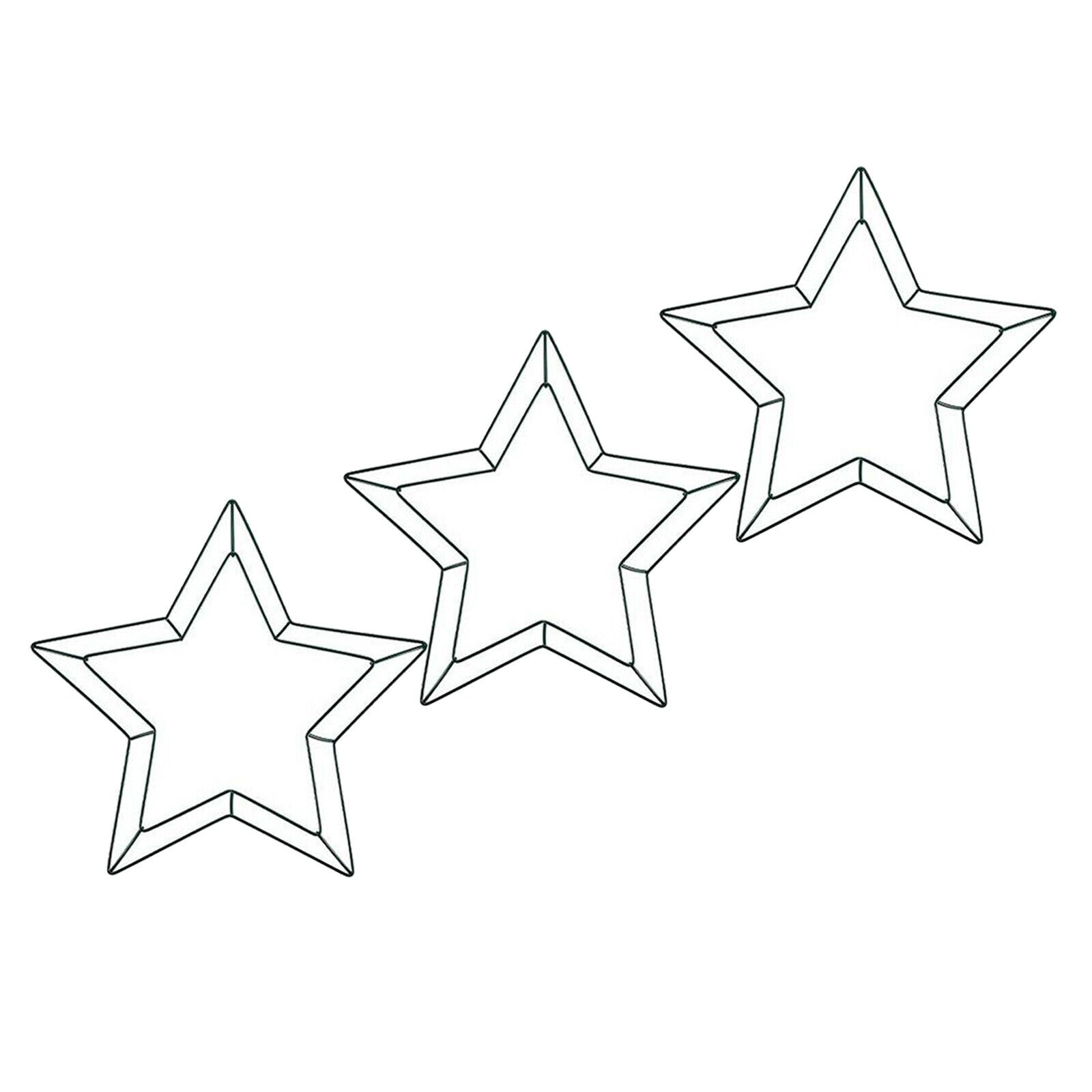 3Pc Star Metal Wire Wreath Frame Craft DIY Christmas Wedding Home Door Decor