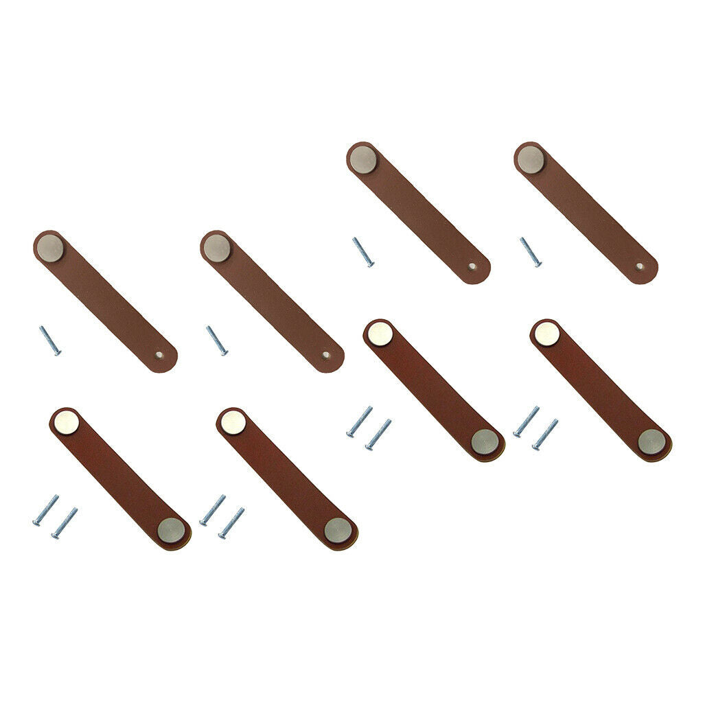 8Pcs Leather Handle European Wine Cabinet Drawer Handle Overcoat Cabinet Door