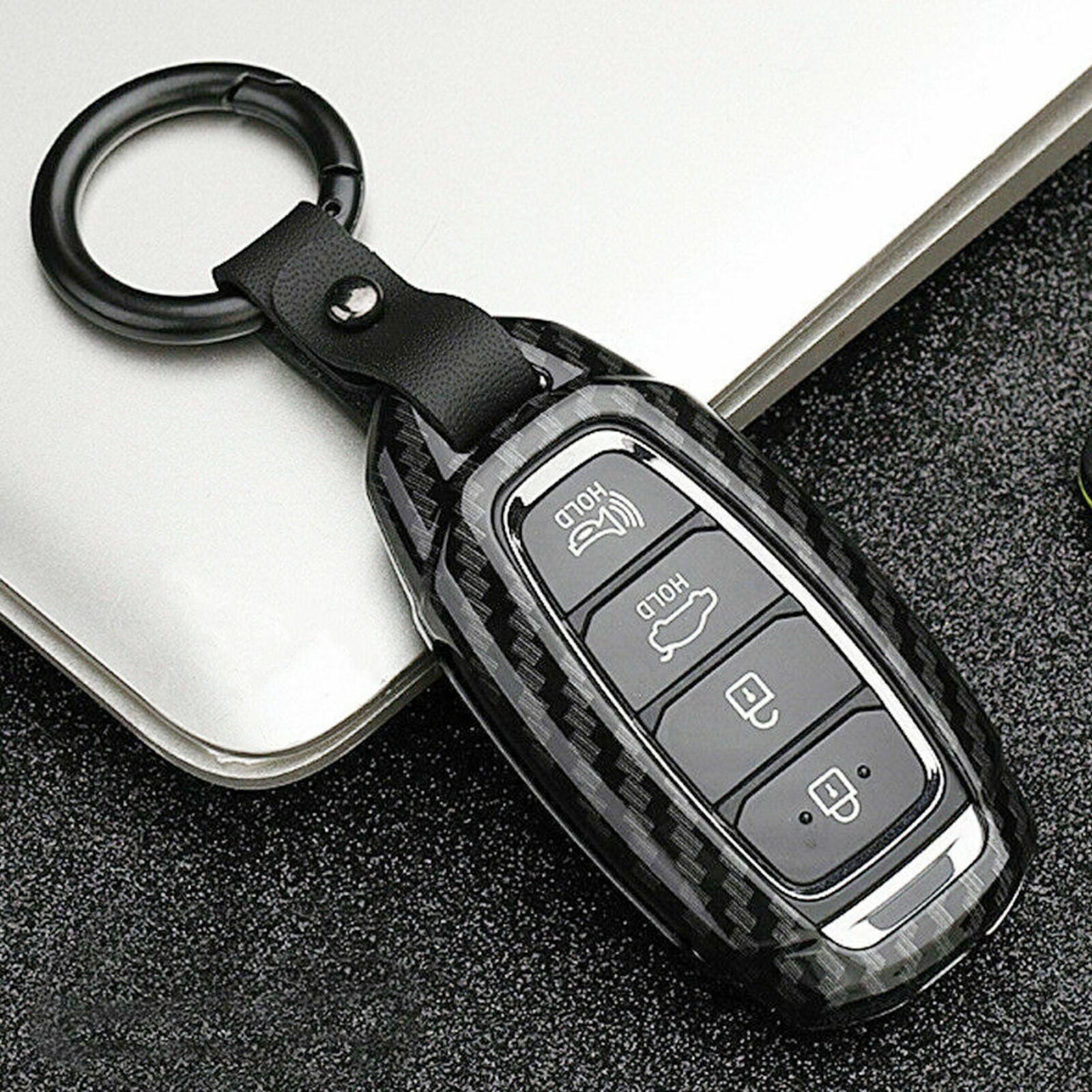 Zinc-Alloy Remote Key Case Cover Keychain for Hyundai I30 PDE i30 N 2017+