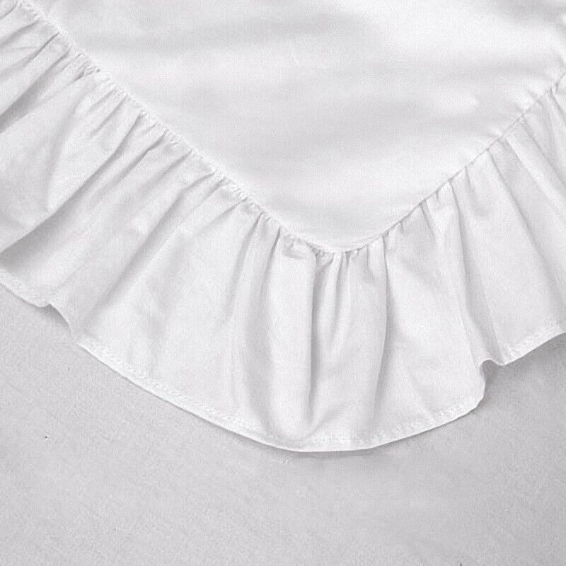 100% Cotton Ruffle Pillowcase Ruffled Pillow Cover White Pillow Case B8A3A3