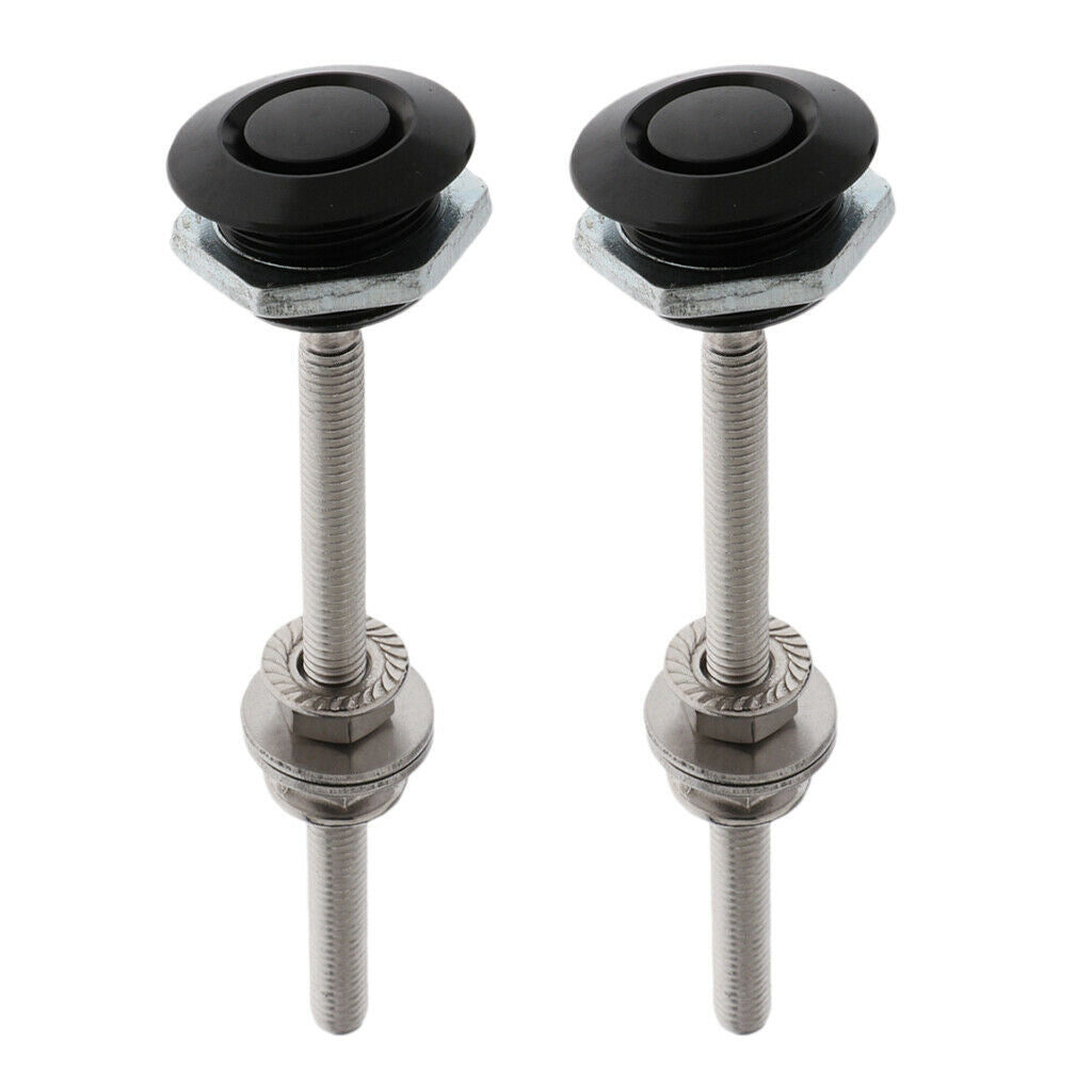 Pair Bonnet Hood Pin Lock Low Profile Quick Release Universal Black 25x100mm