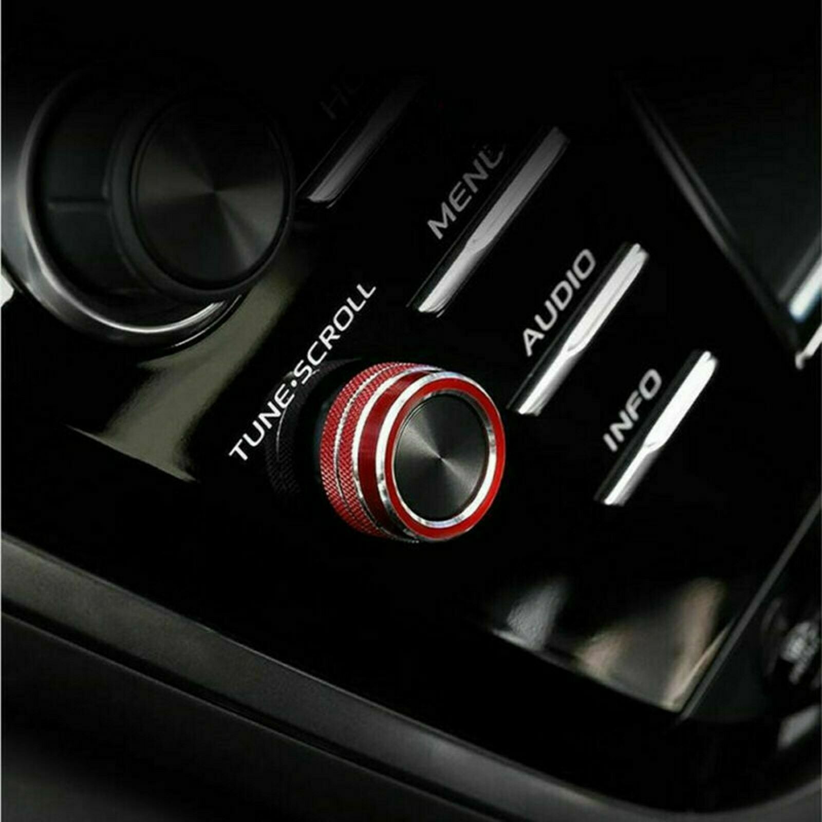 5PCS Red Air Conditioning+Audio Button Ring Cover Trim For ToyotCAmry 18-20 CN