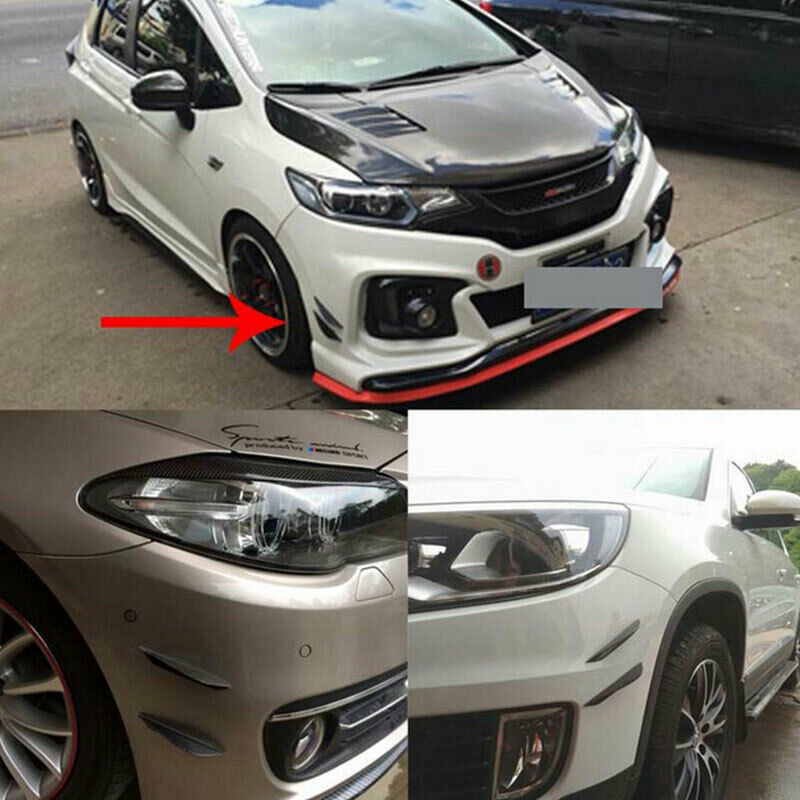6x Carbon Fiber Car Front Bumper Canards Diffuser Lip Splitter Fins AccessorBDA
