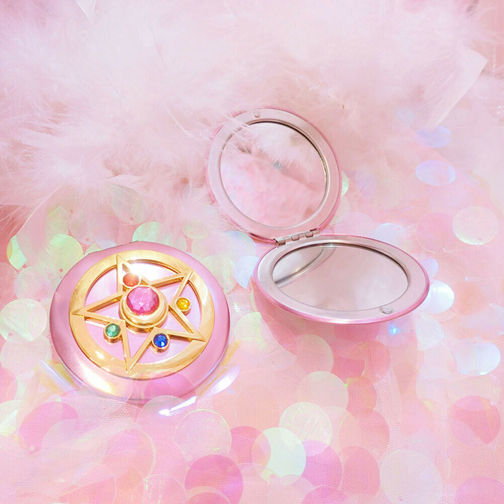 Portable Metal Crystal Star Makeup Mirror Anime Mirror Foldable Double Mirrors