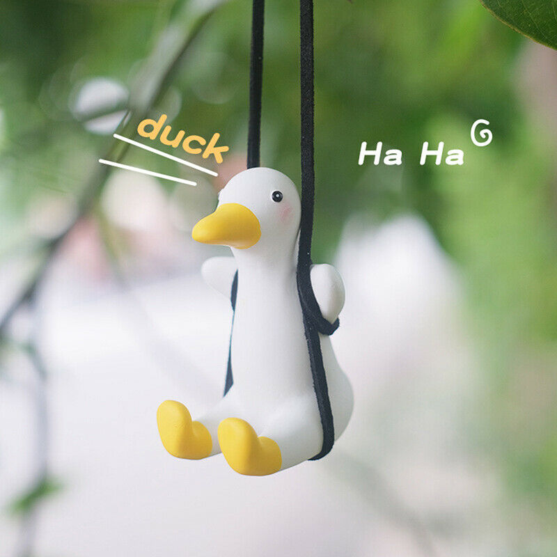 Cute Little Duck Car Pendant Decoration Duck Swing Auto Rearview Mirror PendFCA