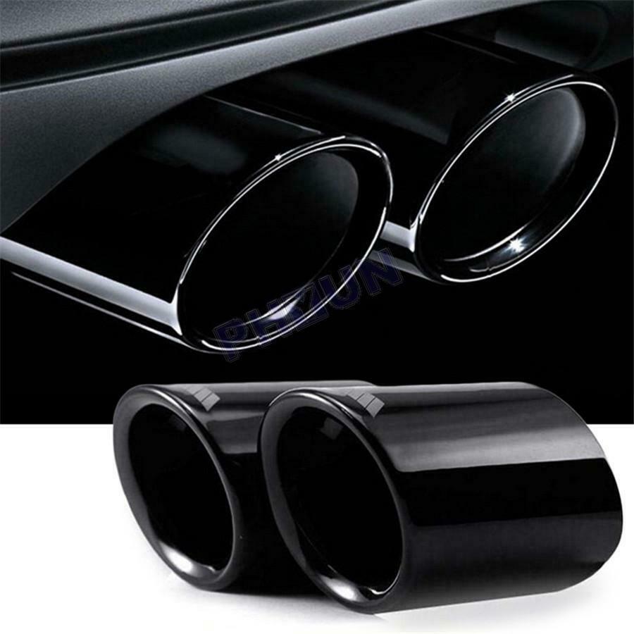 2x Titanium Car Exhaust Pipe Tip Muffler For BMW 3 Series 325i 328i E90 E92