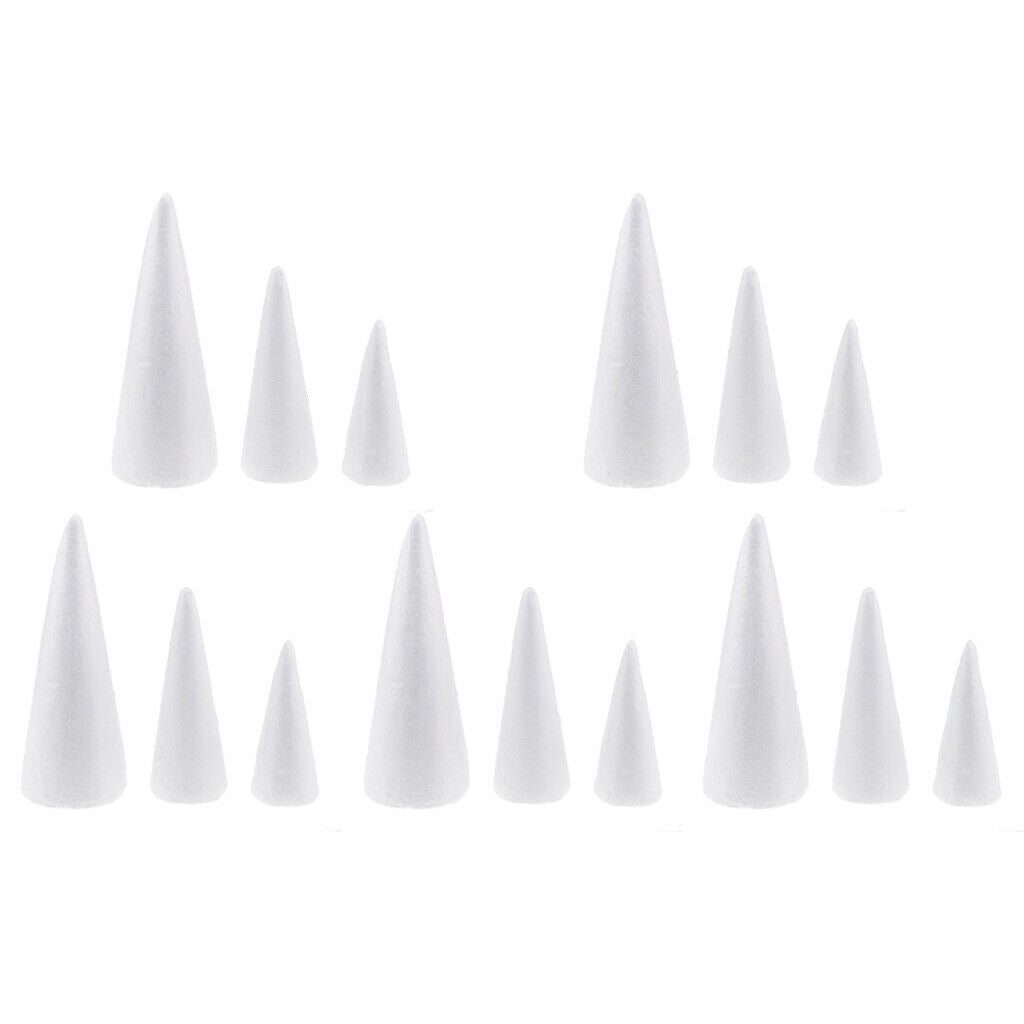 15 Creative Cone Modelling Polystyrene Styrofoam Foam Material DIY15/20/25cm