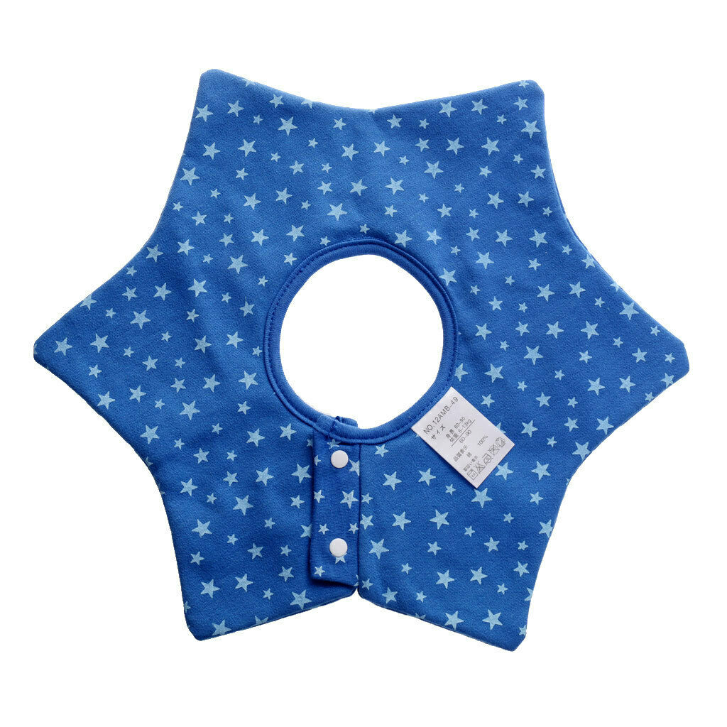 Infant Baby Kids Bibs Round Flower Head Scarf Bandana Towel Dark blue