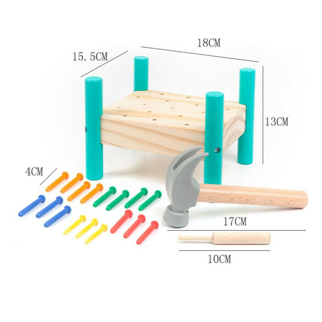 Wooden Pound-A-Peg Multifunctional Interaction Colour Cognitive Family Party