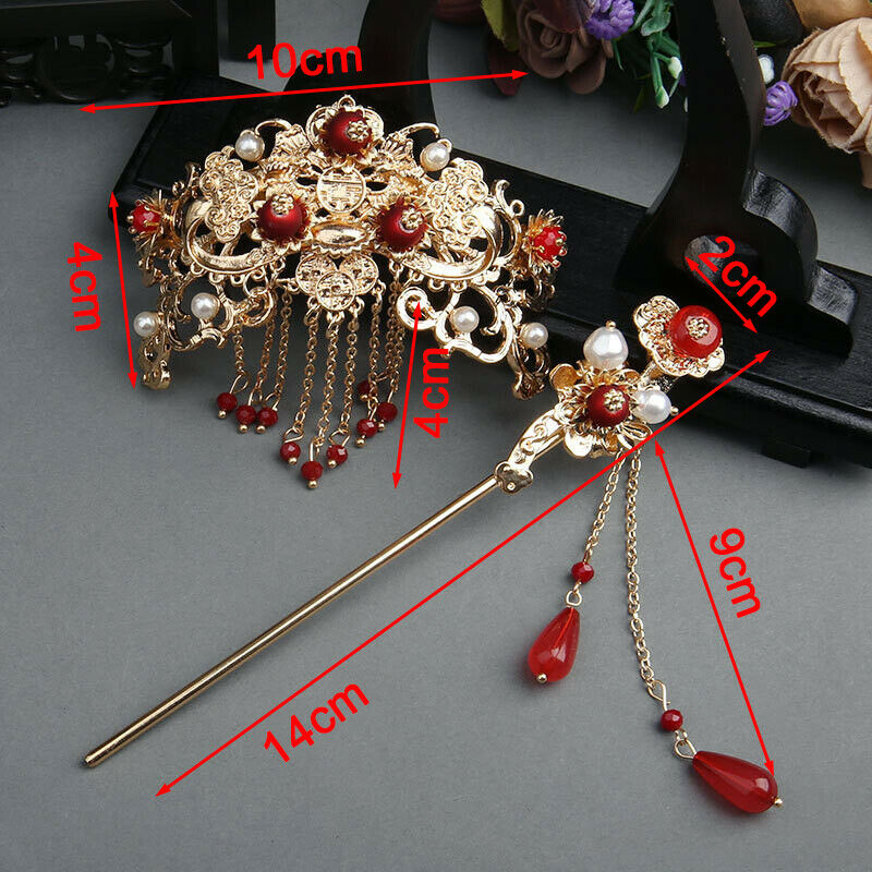 2PC Chinese Long Hair Stick Headdress Women's Accessories Hair Pins Jewel.l8