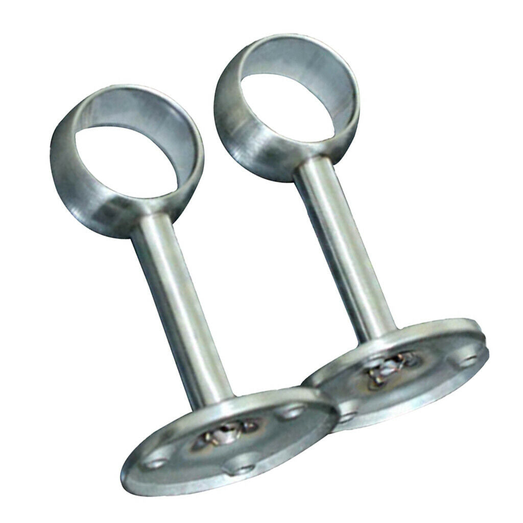 4pcs Stainless Steel Wardrobe Pipe Lever Support Closet Rod Bracket Flange B