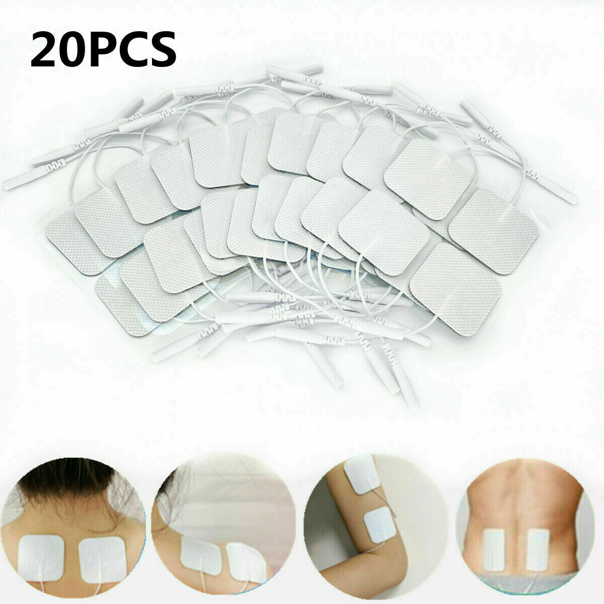 20PACK Replacement Pads For Massagers Tens Units Electrode Pads White Cloth Set
