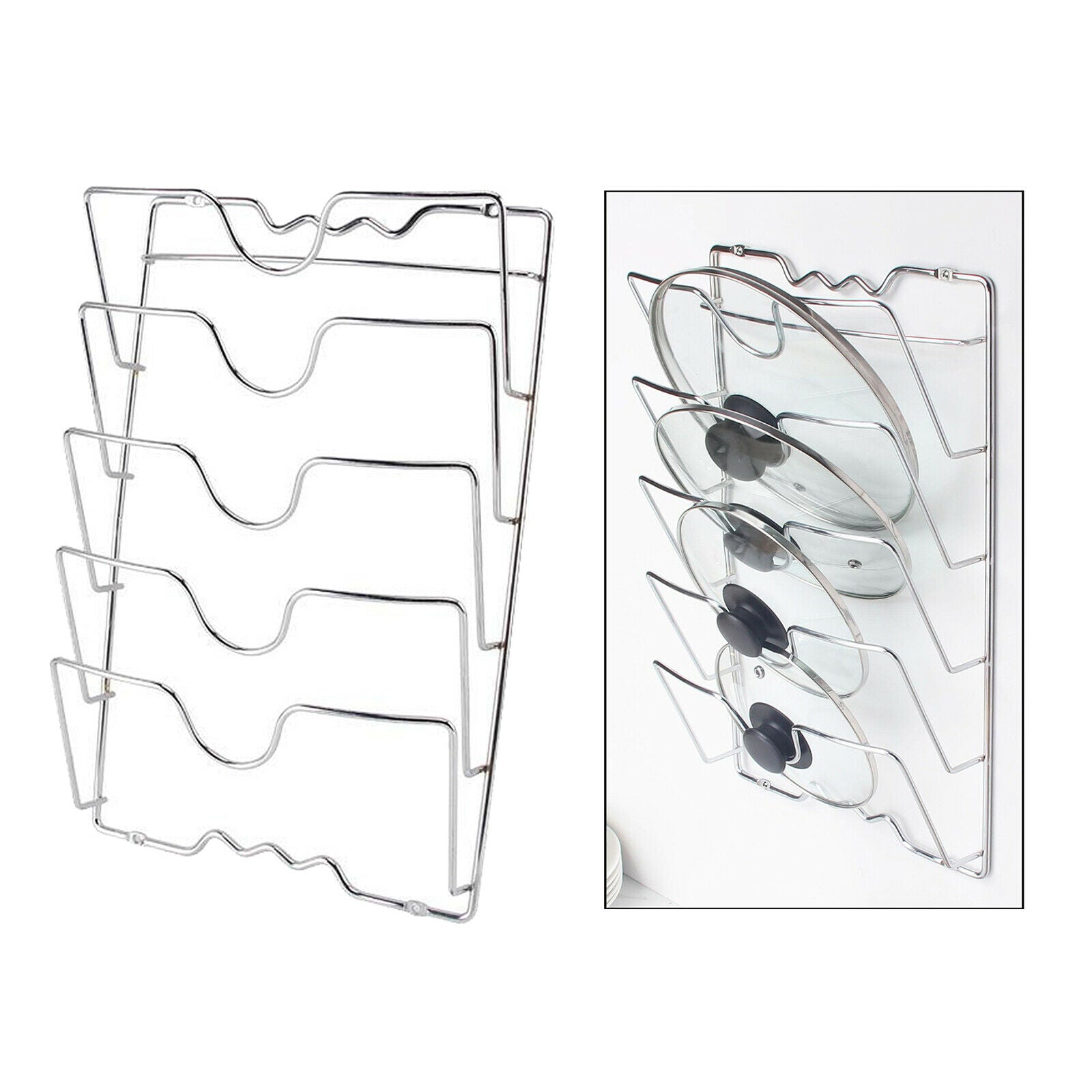 5 Layer Pan Lid Holder Rack Pot Cover Organizer Kitchen Bakeware Accessories