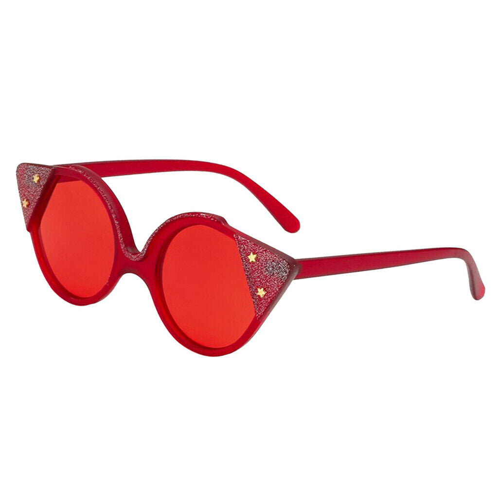 Retro Round Polarized Woman Sunglasses 100% UV400 Protection Cat Eye - Red, as