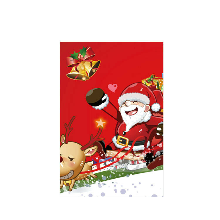 Merry Christmas Garden Flag Santa Claus Holiday Decor Reindeer Sleigh 12"x18" CA