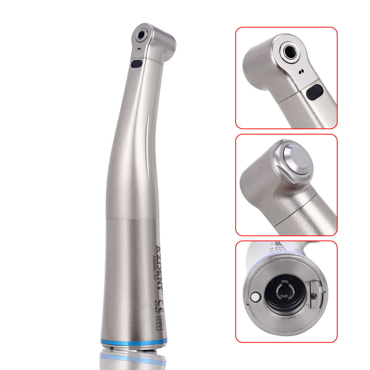 3X AZDENT 1:1 LED Fiber Optic Dental Internal Water Spray Contra Angle Handpiece