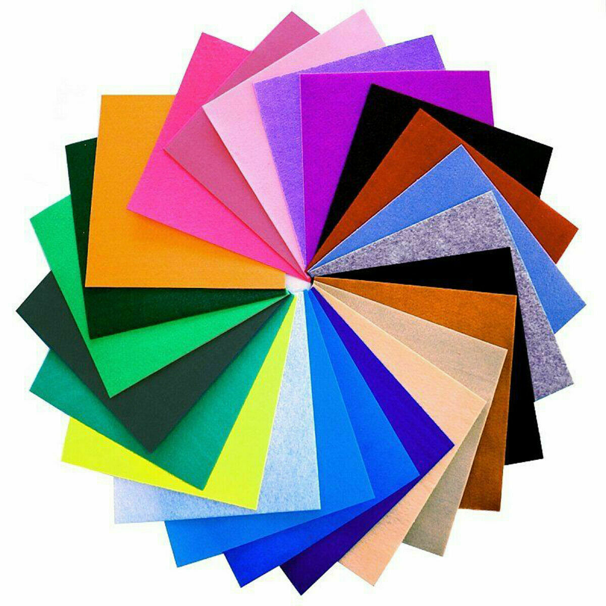 40pcs Mixed Color Soft Nonwoven Felt Fabric Sheets DIY Craft Patchwork