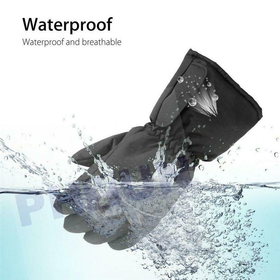 Black Motorcycle Fabric Heated Gloves Winter Warm Electric Waterproof Pair
