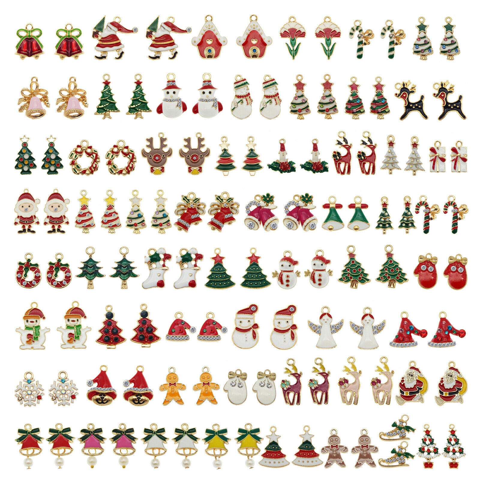 20pc Mixed Enamel Random Christmas Series Xmas Charms Pendant Jewelry DIY Crafts