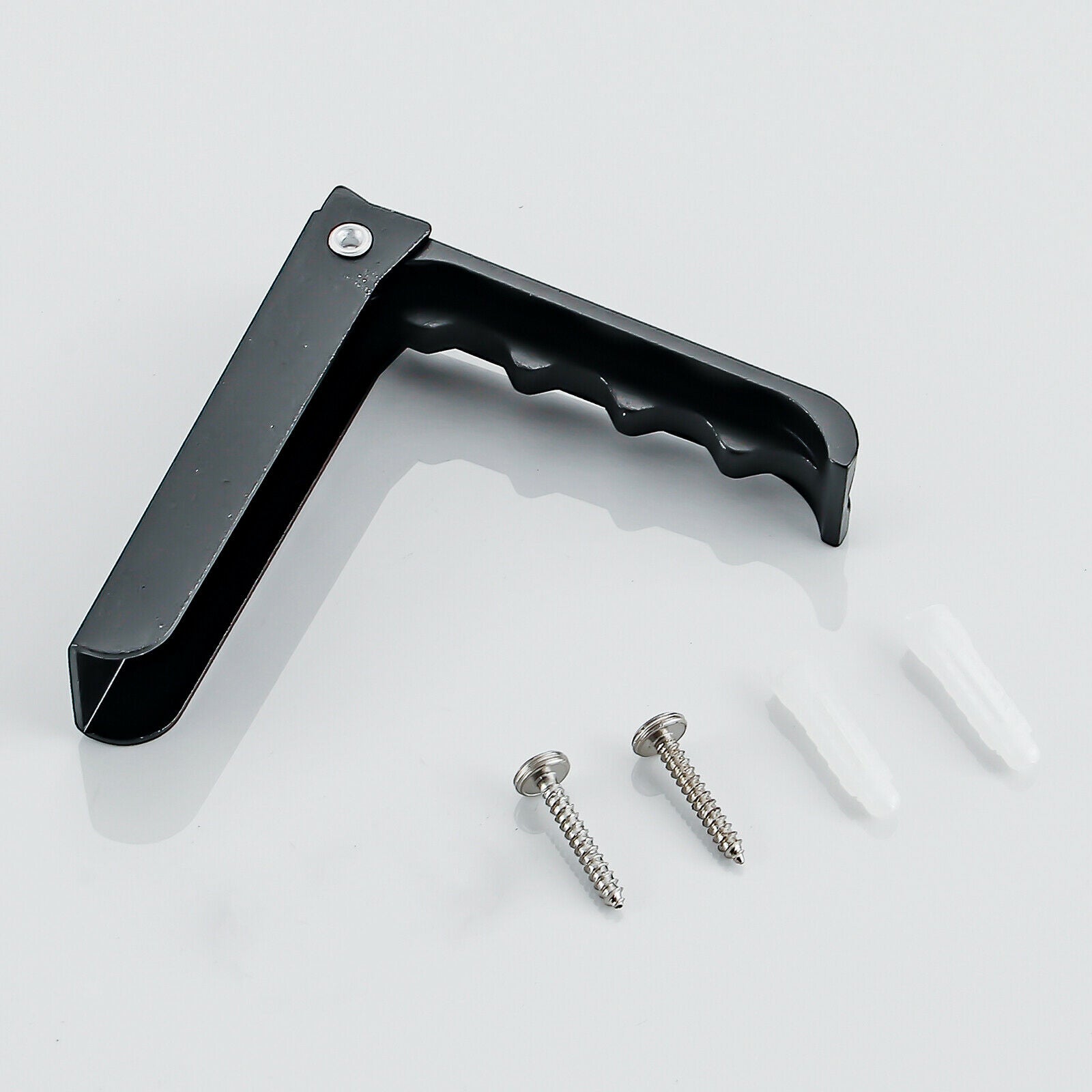 3pcs Aluminum Robe Hanger Hook Durable Wall-mounted Coat Hanger Black