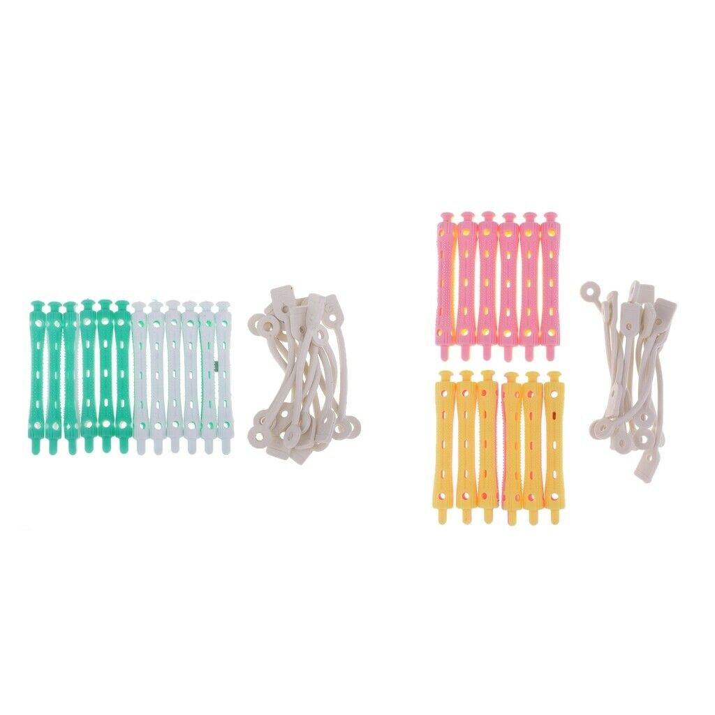 Lots 24 Pieces Assorted Sized Plastic Cold Wave Perm Rod Hair Hairdressing